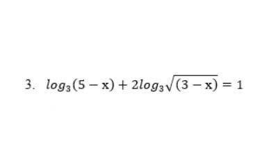 Найдите корень уравнения. log3(5-x)+2log3корень из (3-x) =0 Карточка