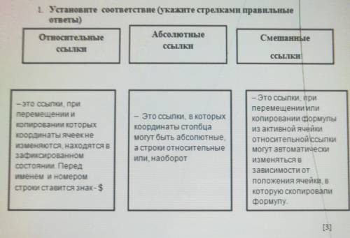 1. Установите соответствие (укажите стрелками правильные ответы)АбсолютныеОтносительныеСмешанныеССЫЛ