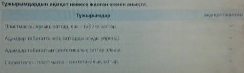 Тұжырымдардың ақиқат немесе жалған екенін анықта.​