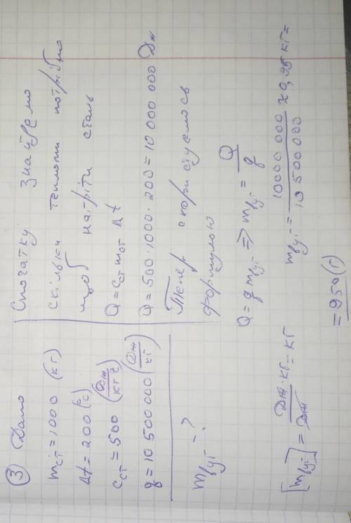 1.Яка маса латунної деталі,якщо на її нагрівання від 20 градусів до 50 градусів пішло 2,28 кДж тепло