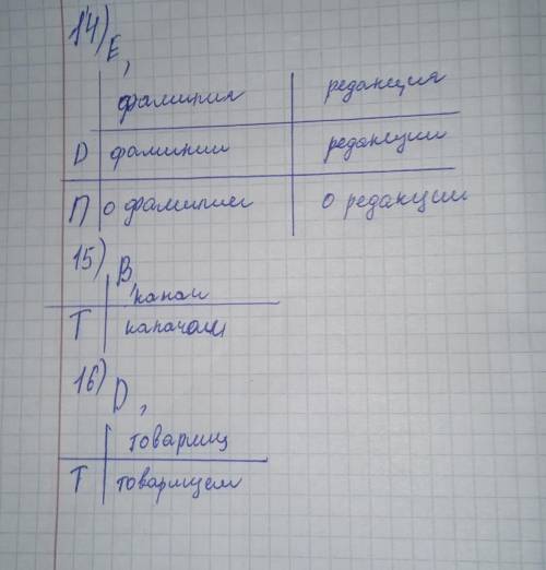 14. Какие существительные в дательном и предложном падежах будут иметь окончание - иA) экскурсия, ко