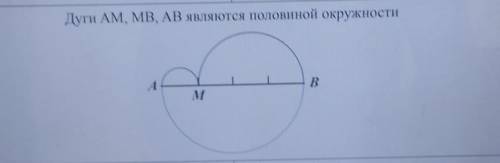 Дуги AM, MB, AB являются половиной окружностиA-B ВM​