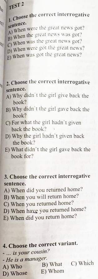 Interrogative Sentences