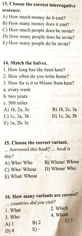 Interrogative Sentences 13-16