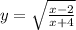 y = \sqrt{ \frac{x - 2}{x+ 4} }