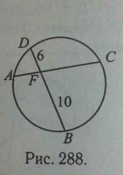 ac и bd хорды окружности ac 17, df 6, fb 10. найдите af, если af<fc​