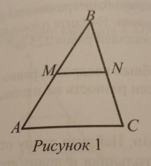 В треугольнике ABC, MN является средней линией. Найдите площадь треугольника ABC, если площадь треуг