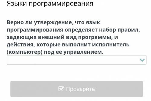 Верно ли утверждение, что язык программирования определяет набор правил, задающих внешний вид програ