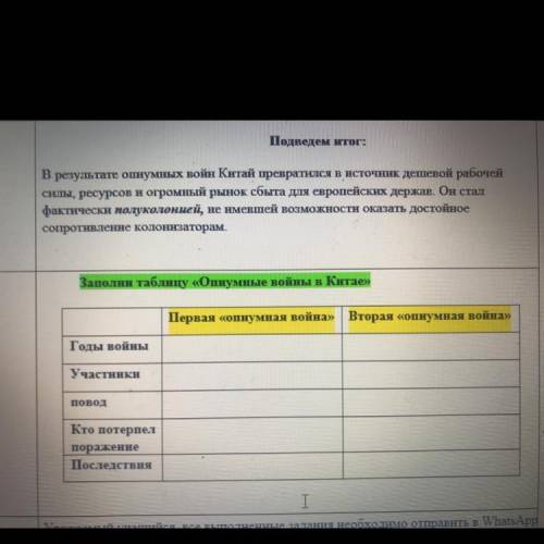 Заполни таблицу «Опиумные войны в Китает Первая «опиумная война» Вторая опиумная война» Годы войны У