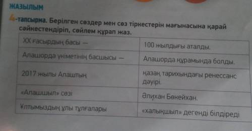 сопоставляя словосочетания по значению , составь предложения и переведи на русский язык.​