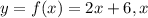 y=f(x)=2x+6,x