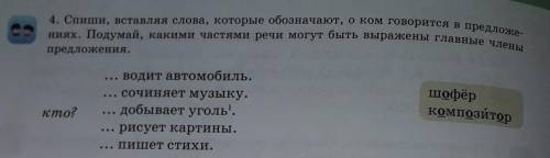 Подчеркни подлежащее и сказуемое, сверху напиши части речи, которыми они выражены. (сущ., гл