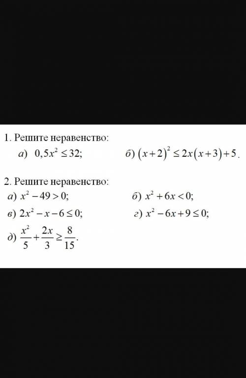 Решите карточку с неравенствами​