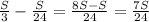 \frac{S}{3}-\frac{S}{24}=\frac{8S-S}{24}= \frac{7S}{24}