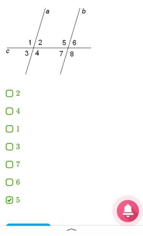 Очень Прямая c пересекает две параллельные прямые a и b .Отметь, которые из углов равны углу 8 . ​