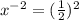 x^{-2}=(\frac{1}{2})^{2}