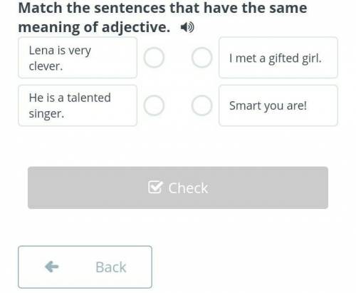 Match the sentences that have the same meaning of adjectiveПомгитеее​