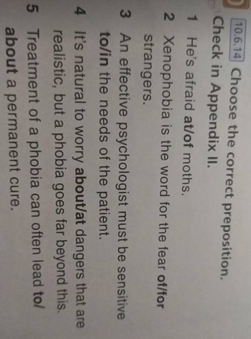 Choose the correct preposition. Check in Appendix II. word formation (forming negative adjectives)​