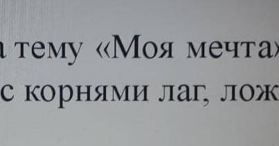 Это эссе на ТЕМУ《Моя мечта》с корнями лаг, лож мне​