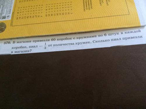 В магазин перевезли 60 коробок с кружками по 6 штук в каждой коробке, пиал-1/3 от количества кружек,