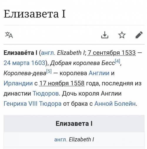 6 тез Єлизавети 1Всесвітня Історія ​