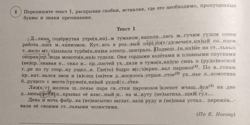 Перепишите текст 1, раскрывая скобки, вставляя, где это необходимо, пропущенные буквы и знаки препин