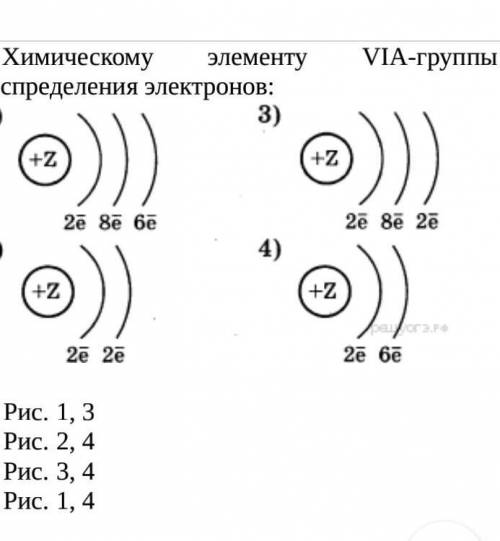 Химическому элементу VIA группы соответствует схема распределения электронов КАКИЕ??? НАДО​