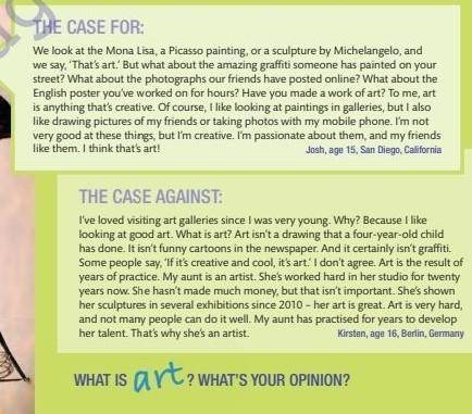 Read the article again. Are these sentences true or false? Correct the false sentences.1 Josh likes