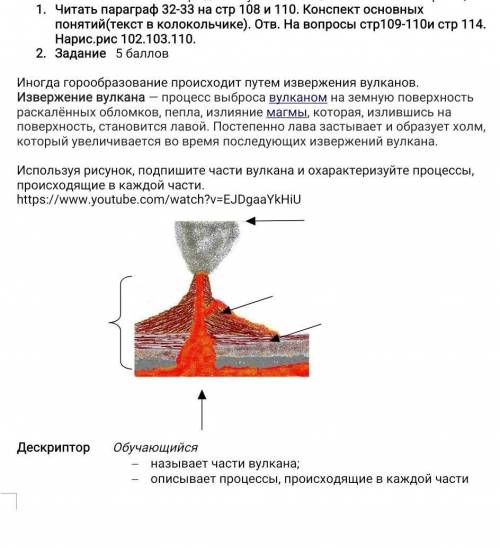 Иногда горообразование происходит путем извержения вулканов. Извержение вулкана — процесс выброса ву