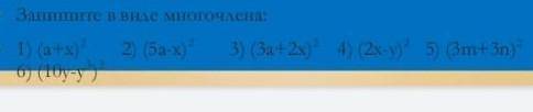 Алгебра, запишите в виде многочлена, задание на фото​