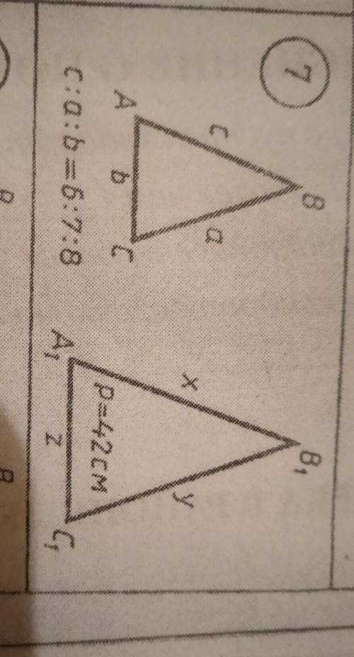 Треугольник ABC подобен A1B1C1Найдите x, y, z​