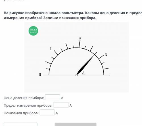 На рисунке изображена шкала вольтметра. Каковы цена деления и предел измерения прибора? Запиши показ