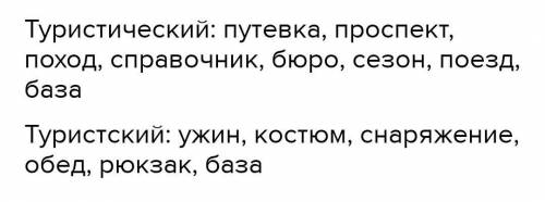 записать сочетания слов со словами турисцкиц или туристический вот слова :ужинпроспектпутёвкакостюмп