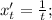 x'_t = \frac{1}{t} ;