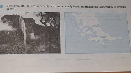 Визначте,які об'єкти з перелічених вище відображено на малюнках(фрагменти контурної карти нужно​