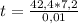 t = \frac{42,4*7,2}{0,01}