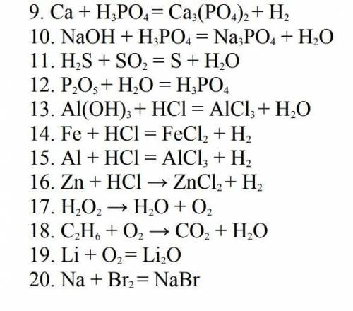 Нужно раставить кофицыенты. ​