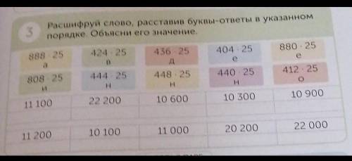 Расшифруй слово, расставив буквы-ответы в указанном порядке