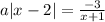 a |x - 2| = \frac{ - 3}{x + 1}