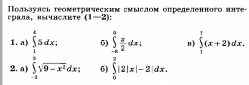 Пользуясь геометрическим смыслом определенного интеграла, вычислите