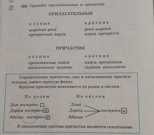 Сравните прилагательные и причастия. пишите правильный ответ!неправильный сразу в бан! в фото! ​