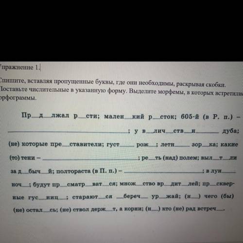 Упражнение 1. Спишите, вставляя пропущенные буквы, где они необходимы, раскрывая скобки. Поставьте ч