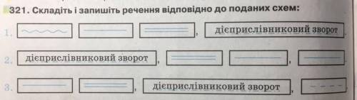 Складіть і запишіть речення відповідно до поданих схемам