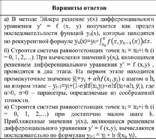 Численное решение методом Эйлера задачи Коши для обыкновенных дифференциальных уравнений