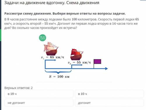 Расмотри схему движения. выбери верные ответы на вопросы задачи