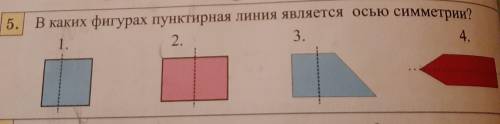 В каких фигурах пунктирная линия является осью симметрии