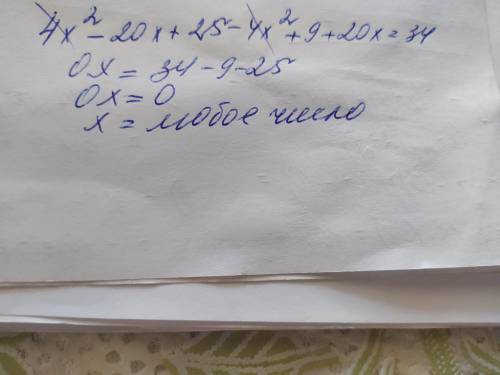 (2x-5)^2-(2x-3)(2x+3)+20x=34довести тотожность​