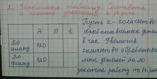 Пусть X количество обрабатываемых деталей в час увеличив количество в обрабатываемых деталей на 20 з