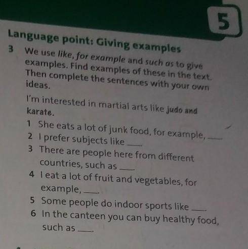 3 Language point: Giving examplesWe use like, for example and such as to giveexamples. Find examples