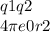 q1q2\\4\pi e0r2